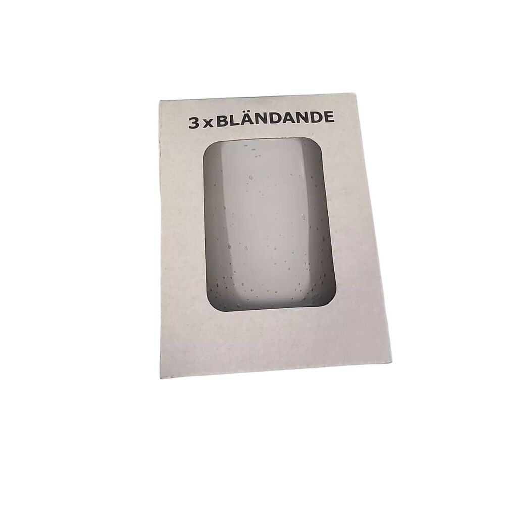 3x Blandande Ikea Set of 3 Frosted Glass Candle Holder Vase White Collectible